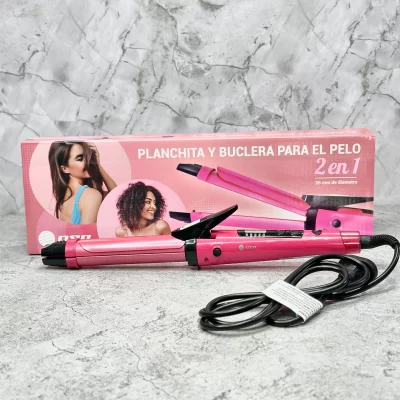 Planchita y buclera p/ pelo OSR 2 en 1