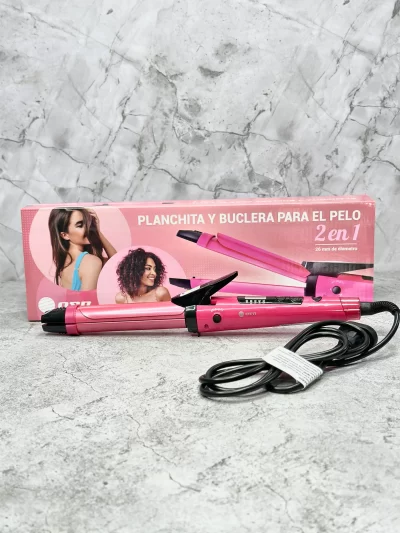 Planchita y buclera p/ pelo OSR 2 en 1