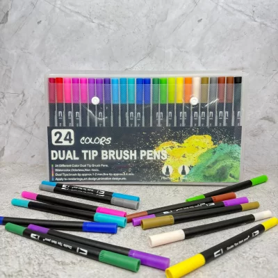Marcador doble punta Dual tips 24 pcs