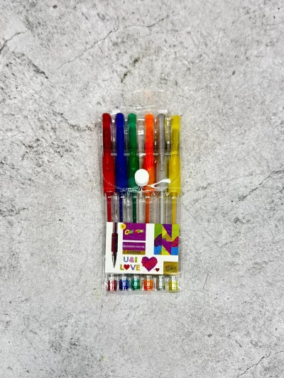 Lapicera con glitter 6 pcs