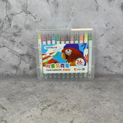 Pincel doble punta c/ estuche 36 pcs