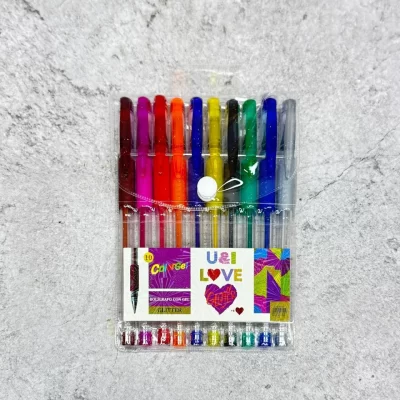 Lapicera con glitter 10 pcs