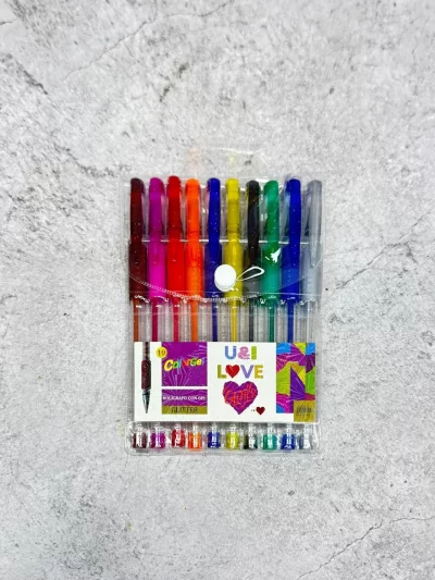 Lapicera con glitter 10 pcs