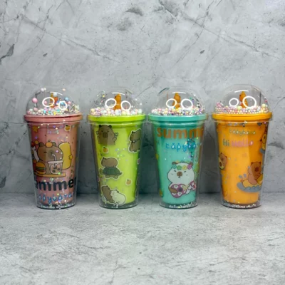 Vaso acrilico de capibara pastel 450ML