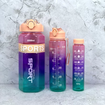 Botella motivacional 3 en 1 Hexagonal