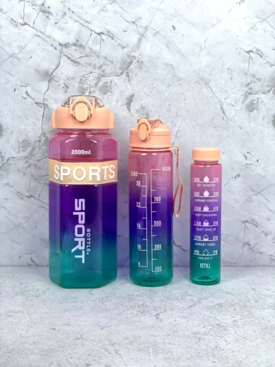 Botella motivacional 3 en 1 Hexagonal