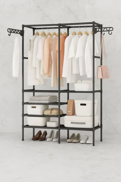 Perchero organizador de ropa 3 en 1