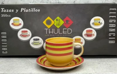 Taza + plato ceramica 6 pcs