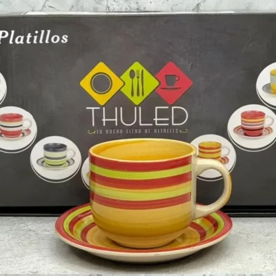 Taza + plato ceramica 6 pcs