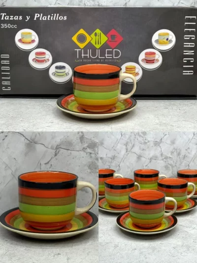 Taza + plato ceramica 6 pcs - Image 2