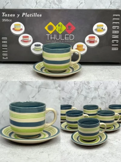 Taza + plato ceramica 6 pcs - Image 3