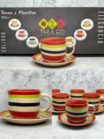 Taza + plato ceramica 6 pcs - Image 4