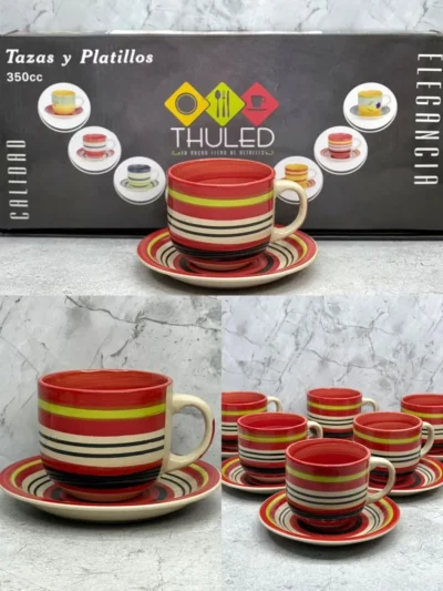 Taza + plato ceramica 6 pcs - Image 5