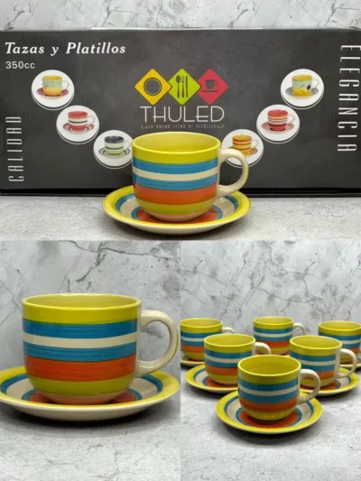 Taza + plato ceramica 6 pcs - Image 6