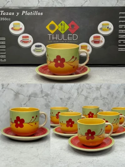 Taza + plato ceramica 6 pcs - Image 8