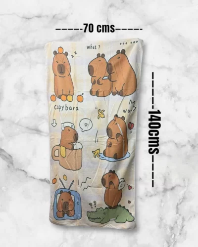 Toalla capibara y labubu importada