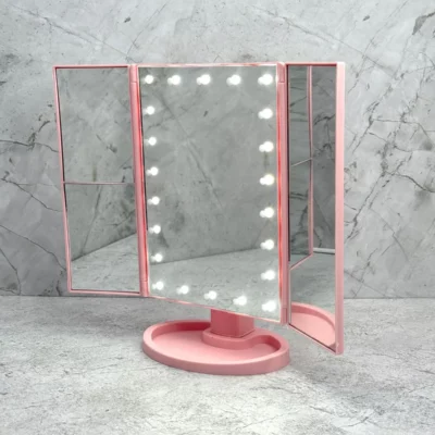Espejo trítico para maquillaje con luz led y aumento