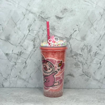 Vaso acrilico labubu con sorbete