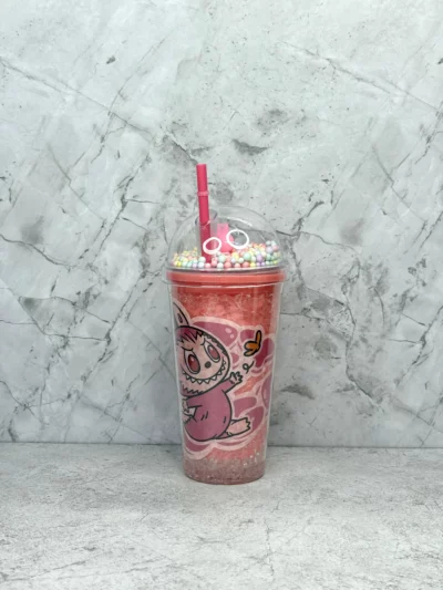 Vaso acrilico labubu con sorbete