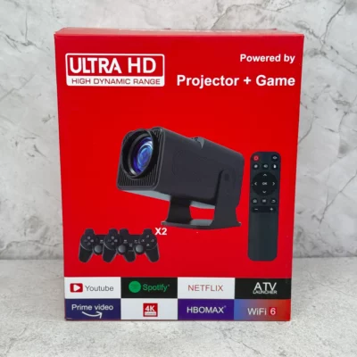 Proyector ULTRA HD + 2 joystick y juegos
