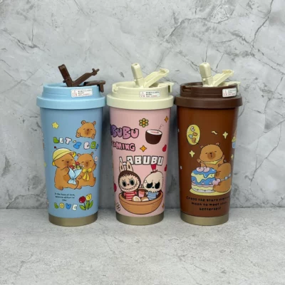 Vaso cafetero capibara y labubu 530ml