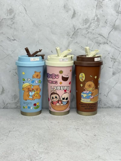 Vaso cafetero capibara y labubu 530ml