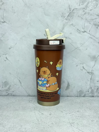 Vaso cafetero capibara y labubu 530ml - Image 4