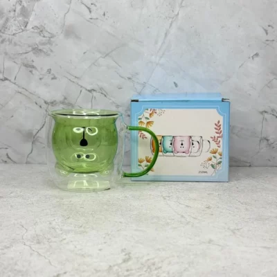 Taza de vidrio doble pared osos