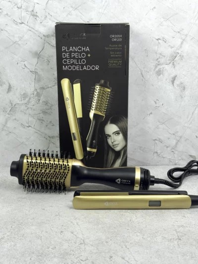Plancha de pelo + Cepillo Modelador OR2059