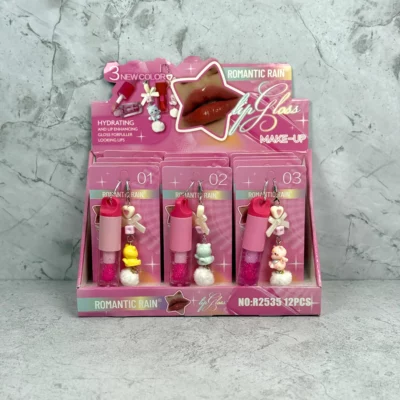 Gloss con llavero Gatito Romantic Rain 12 pcs