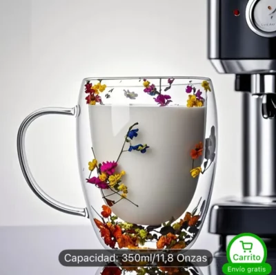 Taza floreada doble pared - Image 2