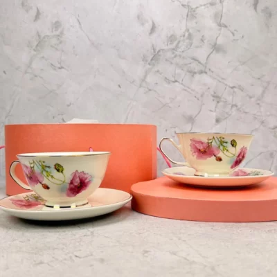 Taza corazón con plato