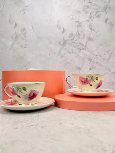 Taza corazón con plato