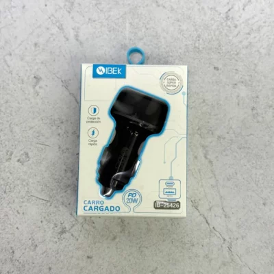 Cargador cabezal auto 20W Ibek IB-25426
